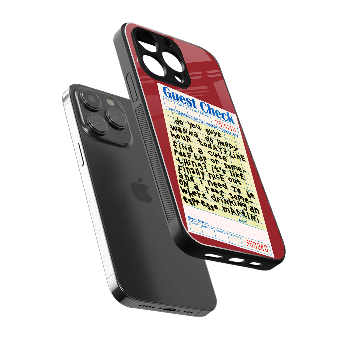 happy hour back phone cover | glass case for iphone 15 pro max