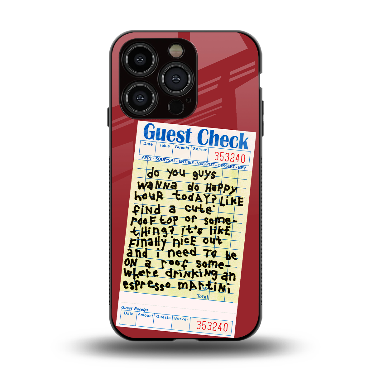 happy hour back phone cover | glass case for iphone 15 pro