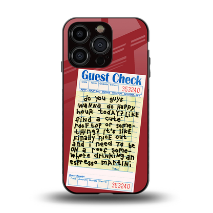 happy hour back phone cover | glass case for iphone 15 pro