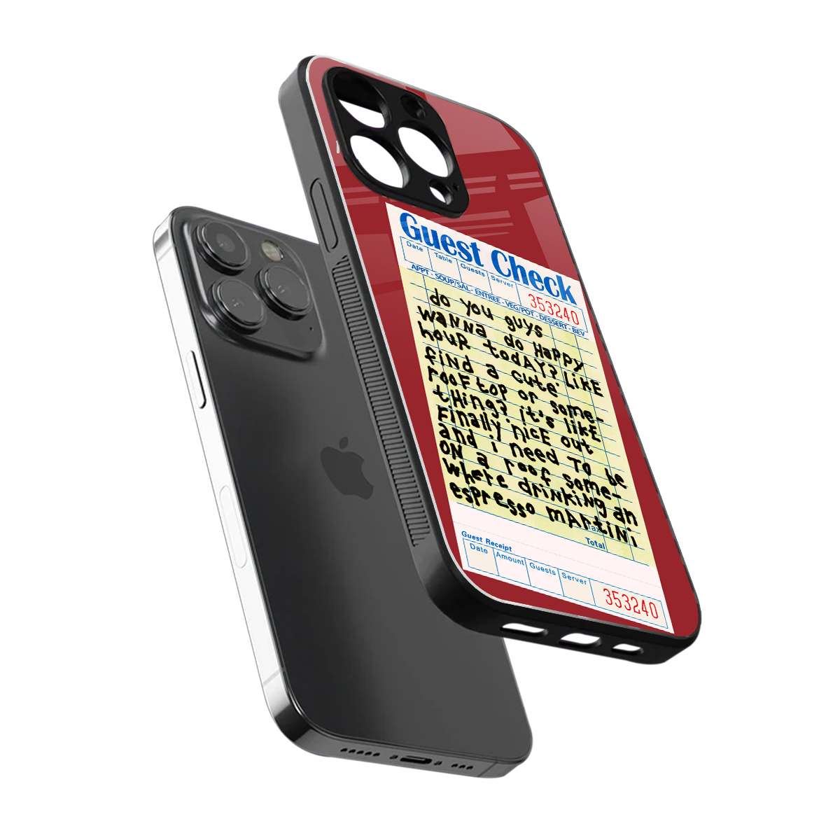 happy hour back phone cover | glass case for iphone 16 pro max