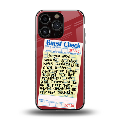 happy hour back phone cover | glass case for iphone 16 pro