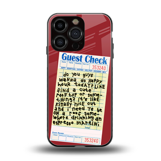 happy hour back phone cover | glass case for iphone 16 pro