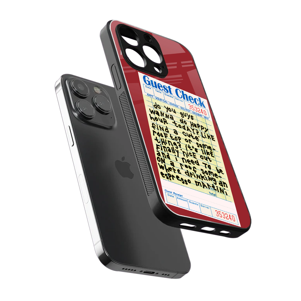 happy hour back phone cover | glass case for iphone 16 pro