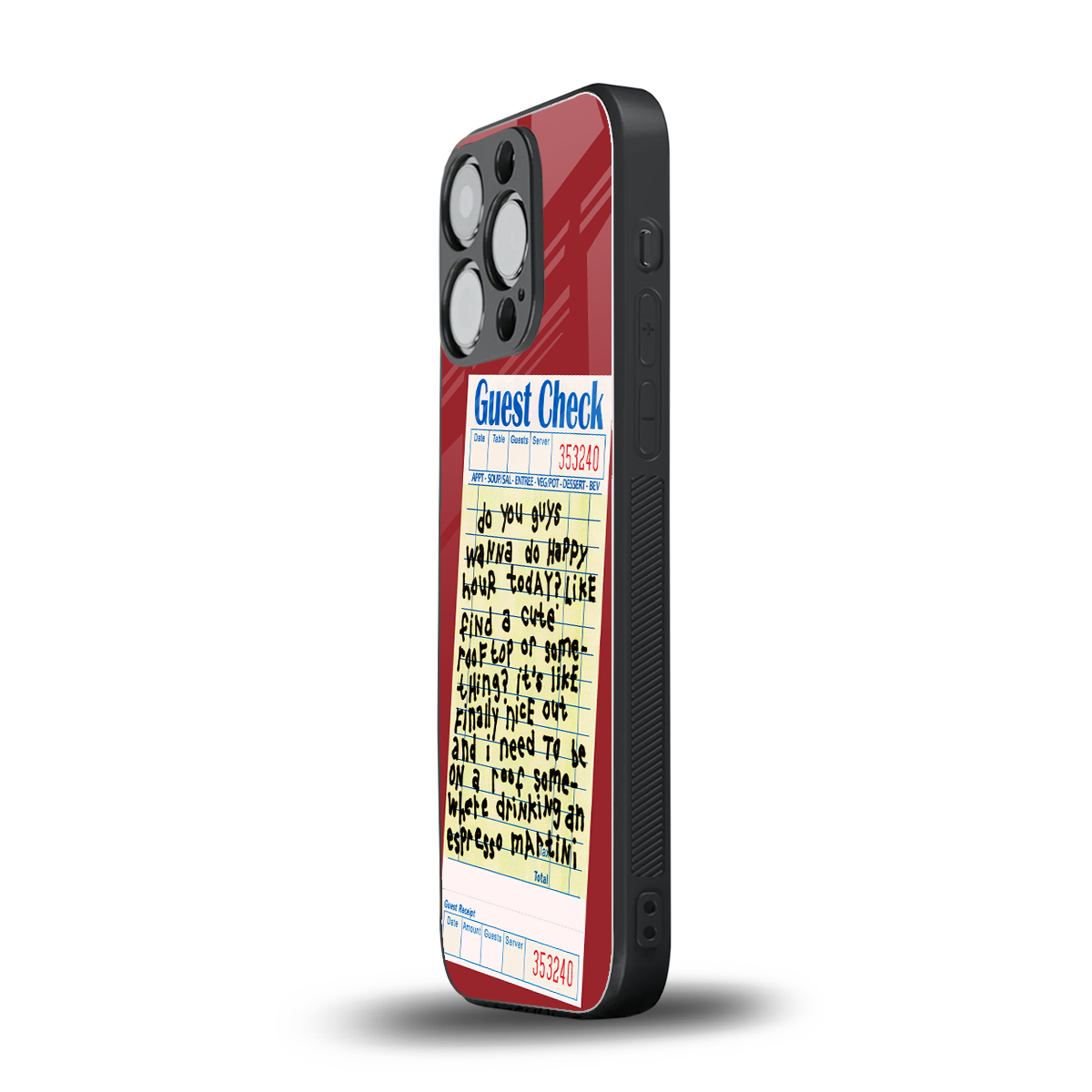 happy hour back phone cover | glass case for iphone 16 pro