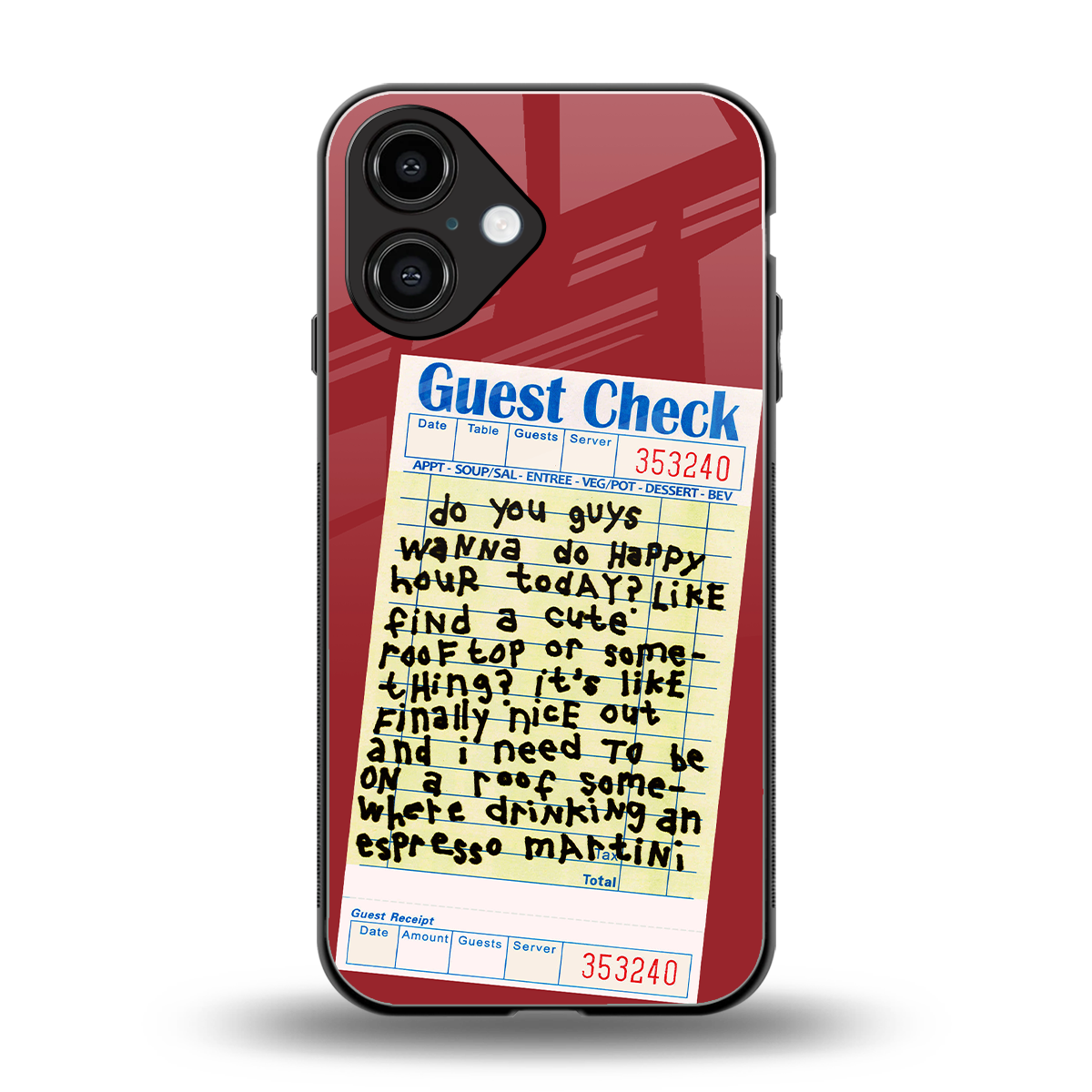 happy hour back phone cover | glass case for iphone 16