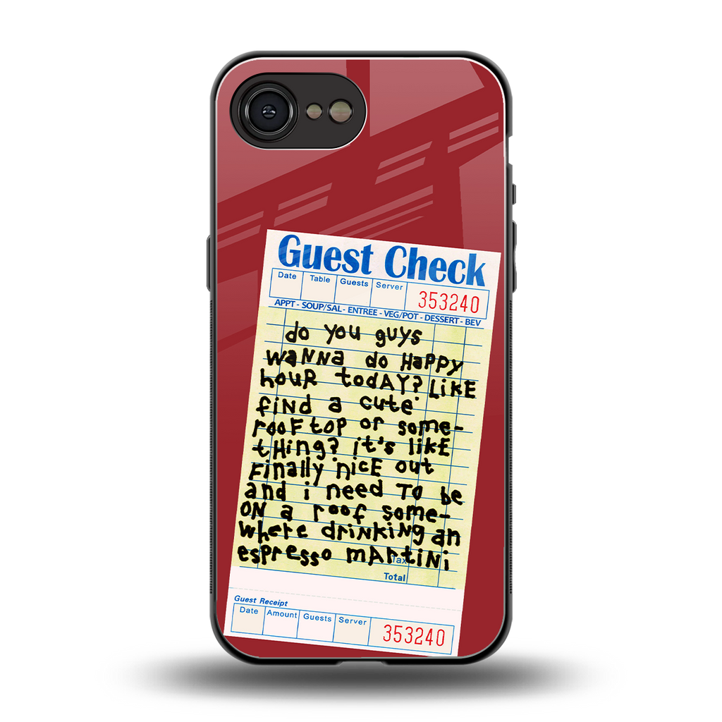happy hour back phone cover | glass case for iphone 16e