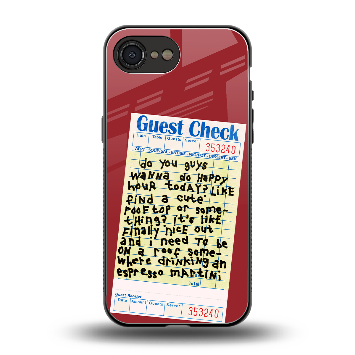 happy hour back phone cover | glass case for iphone 16e