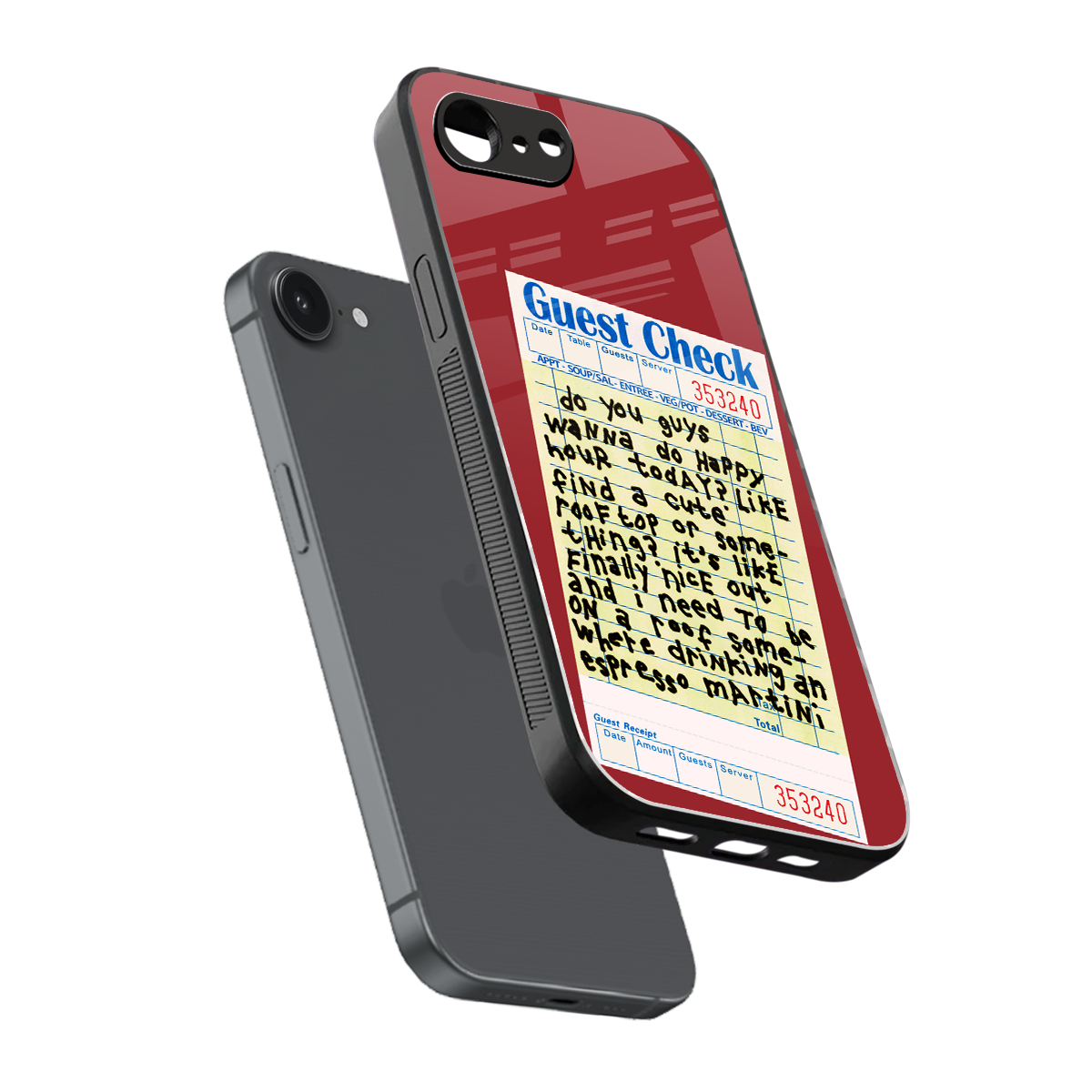 happy hour back phone cover | glass case for iphone 16e