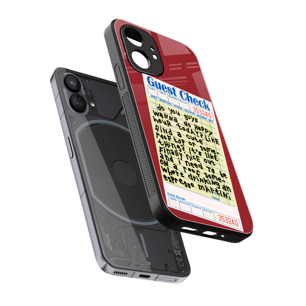 happy hour back phone cover | glass case for nothing phone 1