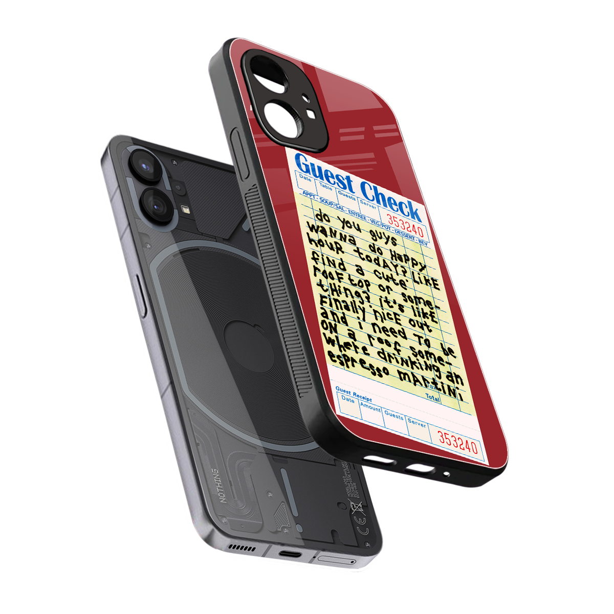 happy hour back phone cover | glass case for nothing phone 1