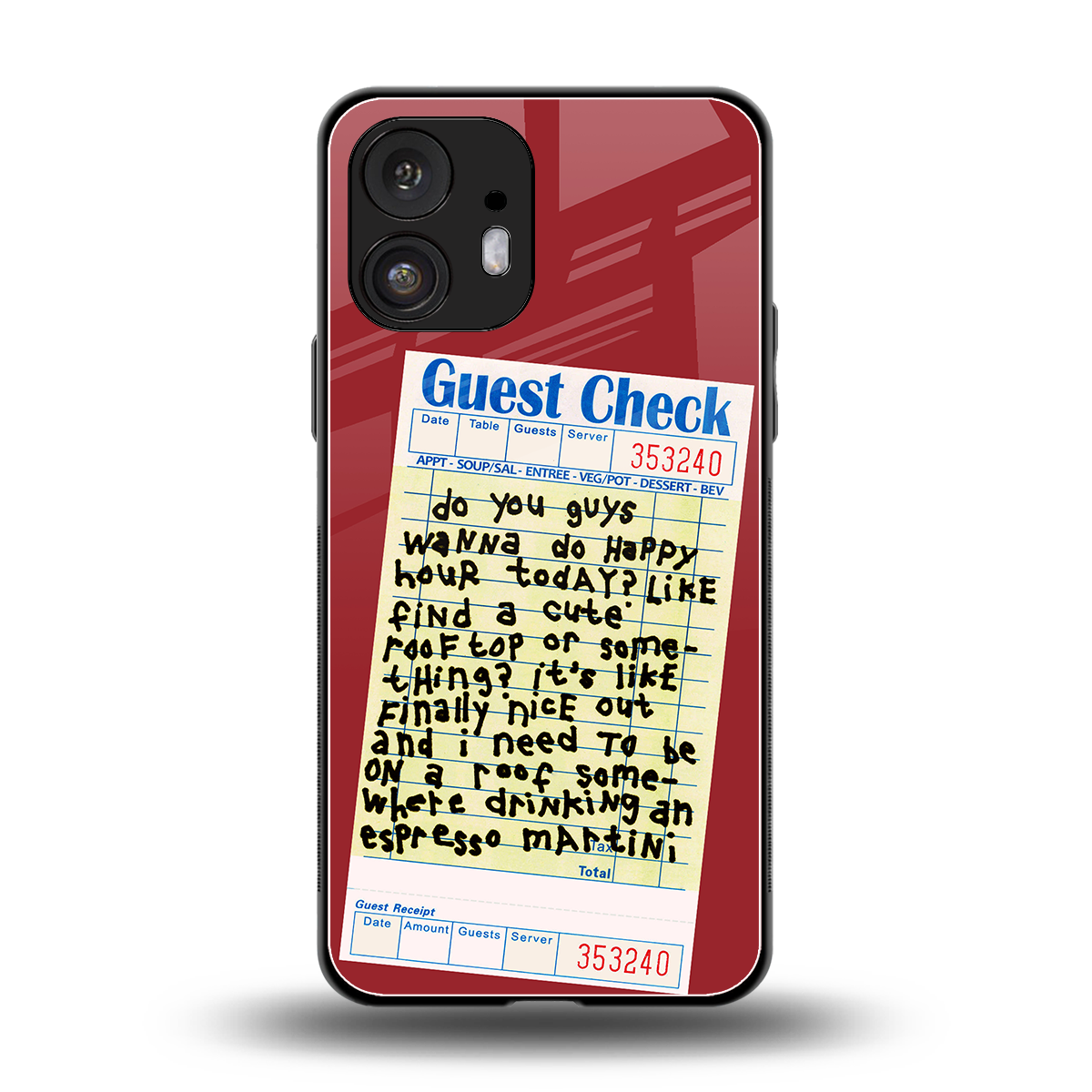 happy hour back phone cover | glass case for nothing phone 2