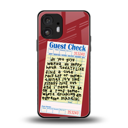 happy hour back phone cover | glass case for nothing phone 2