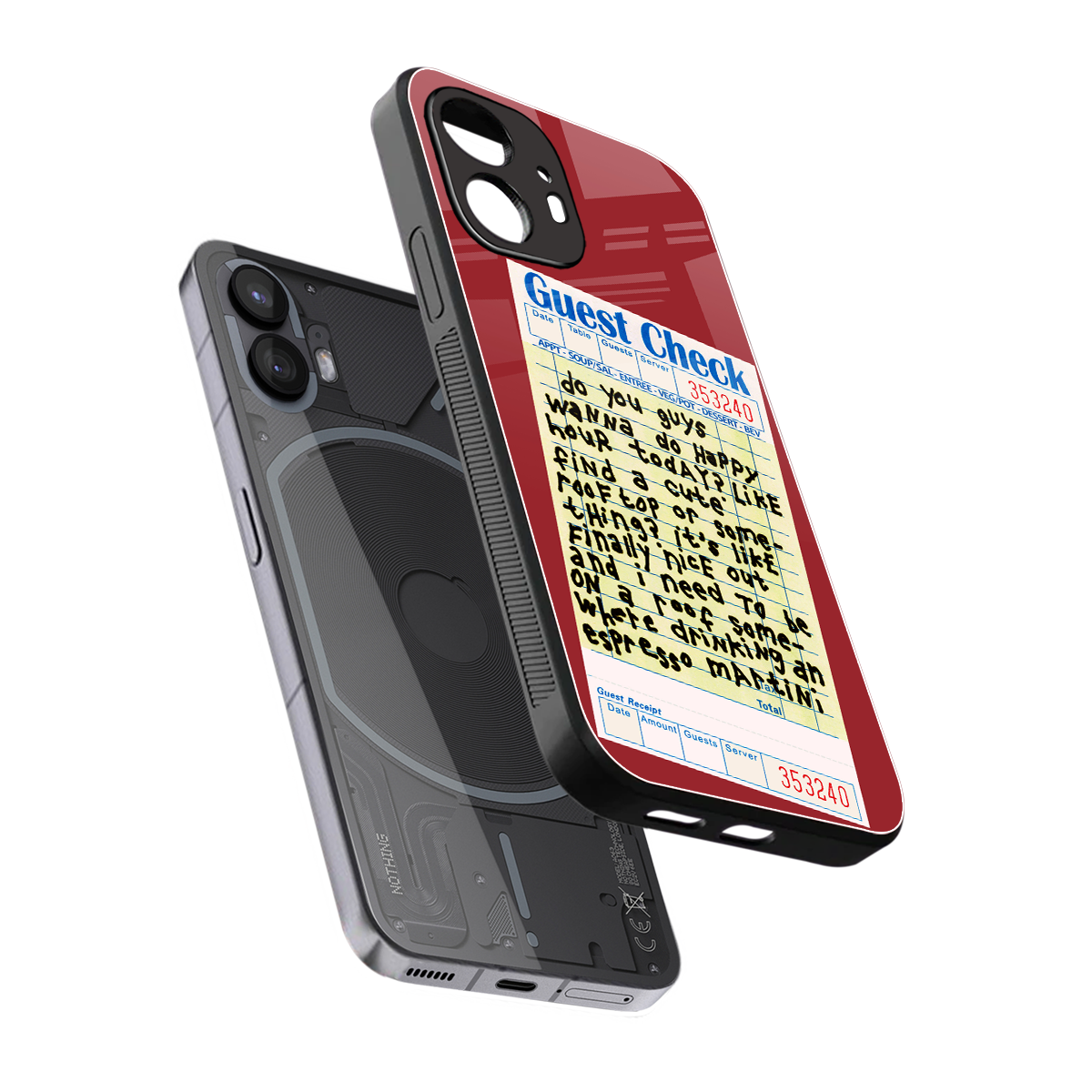 happy hour back phone cover | glass case for nothing phone 2