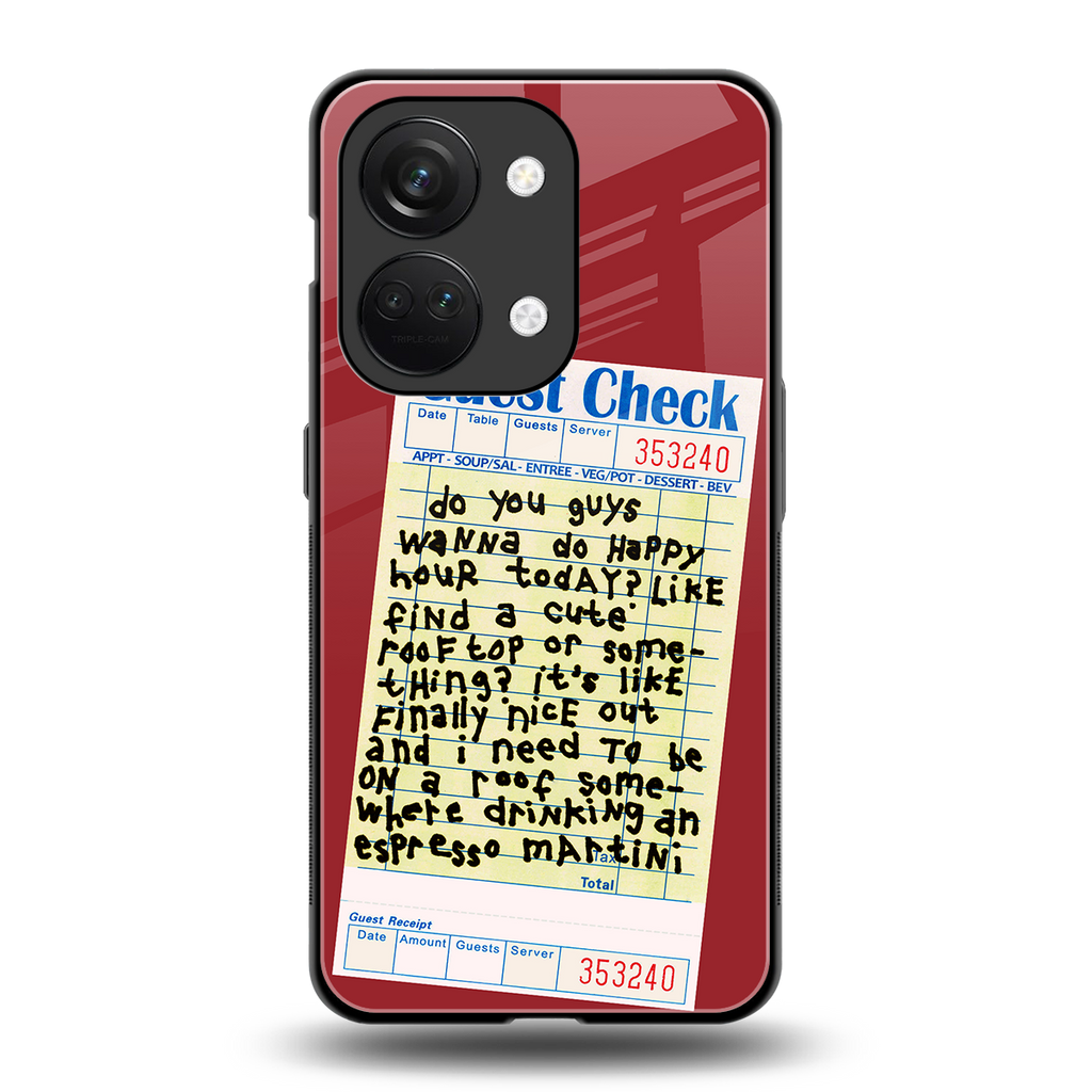 happy hour back phone cover | glass case for oneplus nord 3