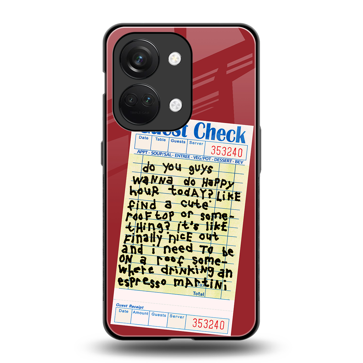 happy hour back phone cover | glass case for oneplus nord 3