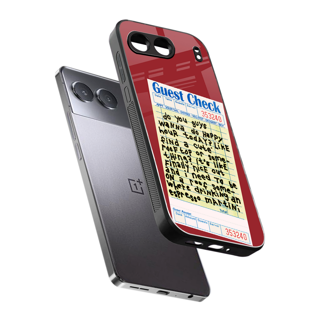 happy hour back phone cover | glass case for oneplus nord 4