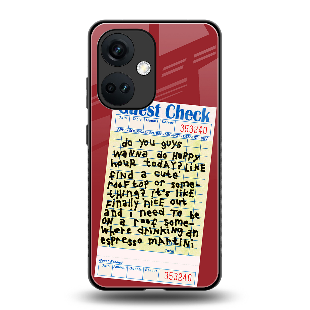 happy hour back phone cover | glass case for oneplus nord ce 3