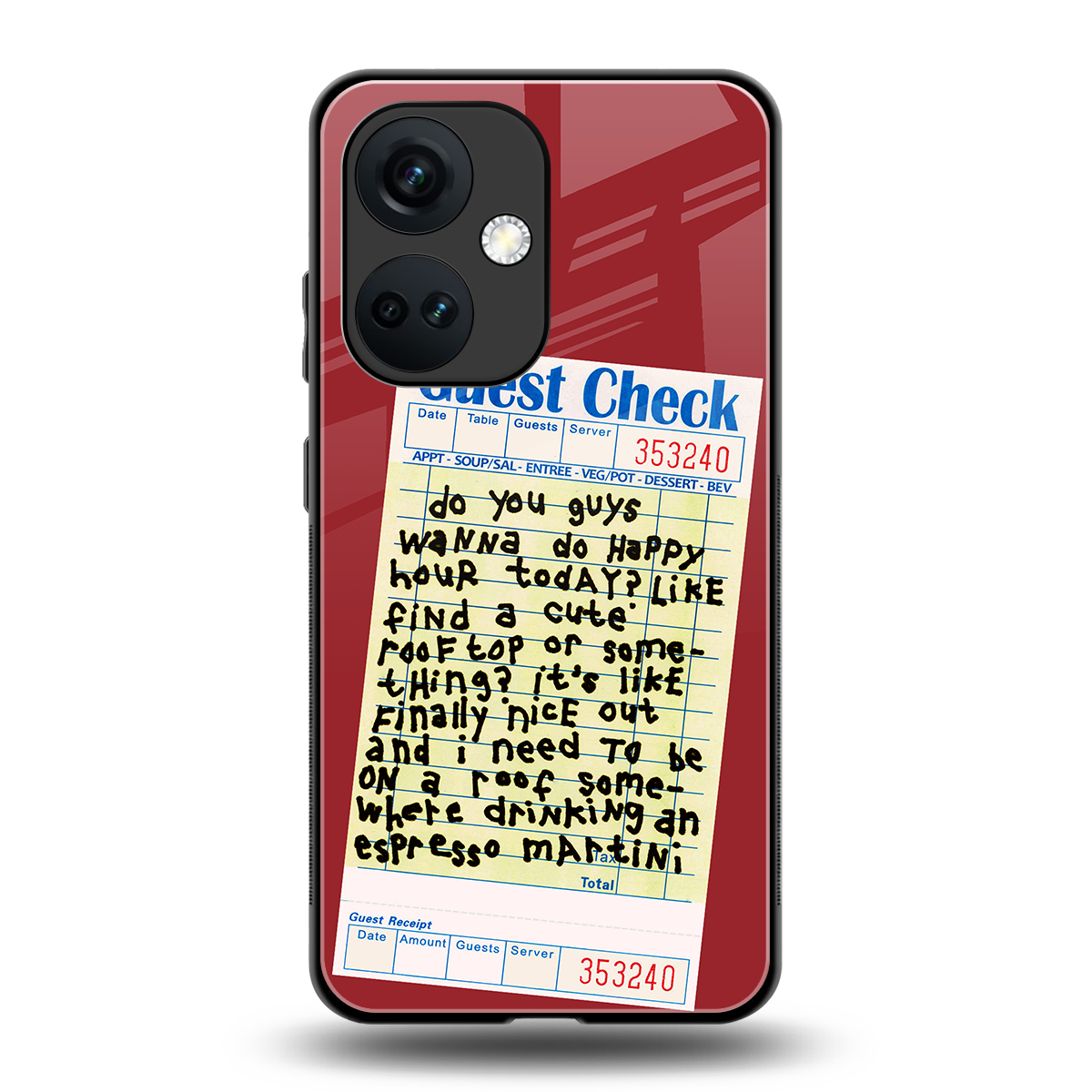 happy hour back phone cover | glass case for oneplus nord ce 3