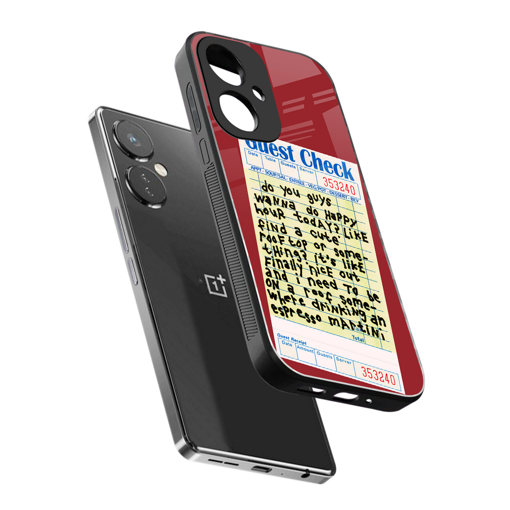 happy hour back phone cover | glass case for oneplus nord ce 3