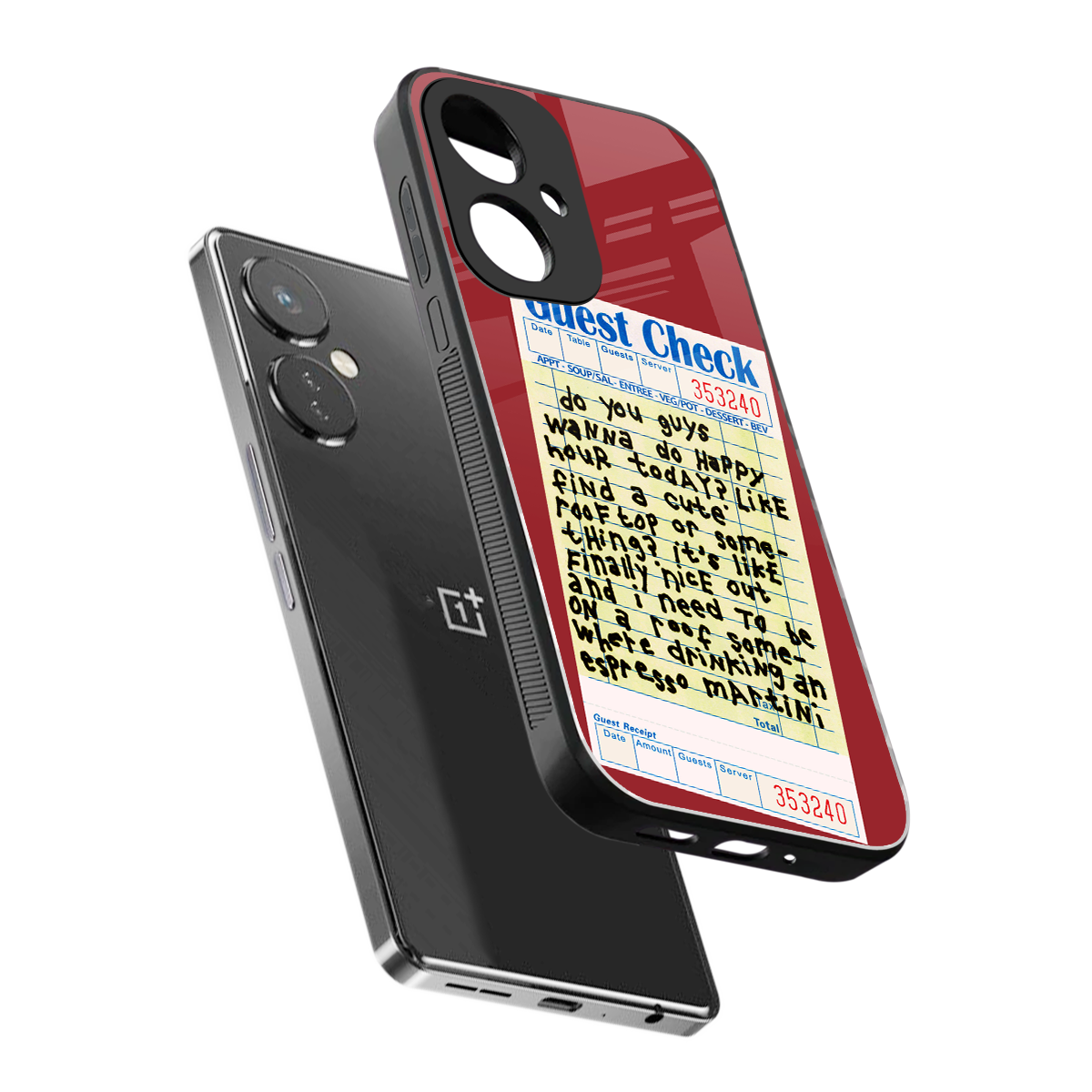 happy hour back phone cover | glass case for oneplus nord ce 3