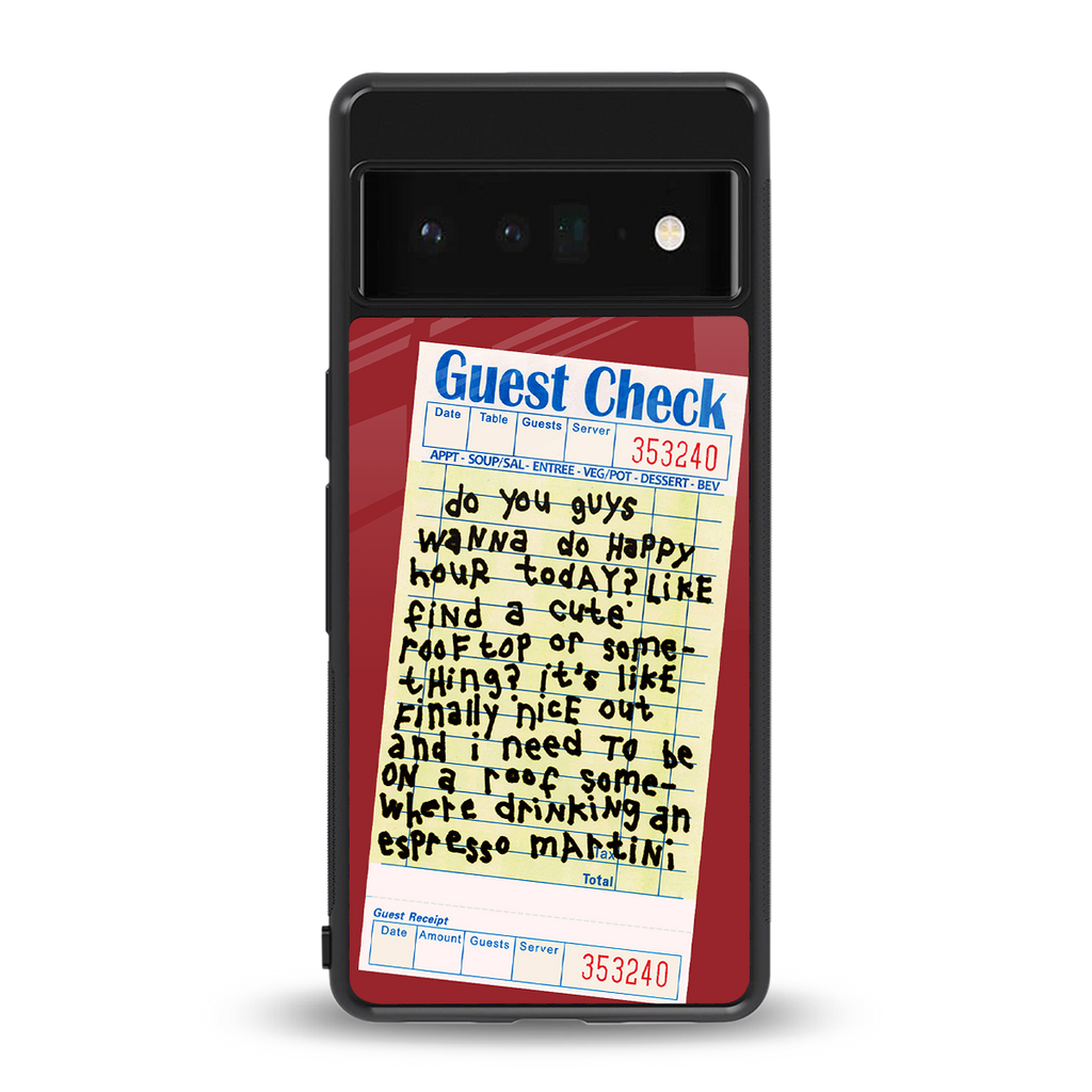 happy hour back phone cover | glass case for google pixel 6 pro