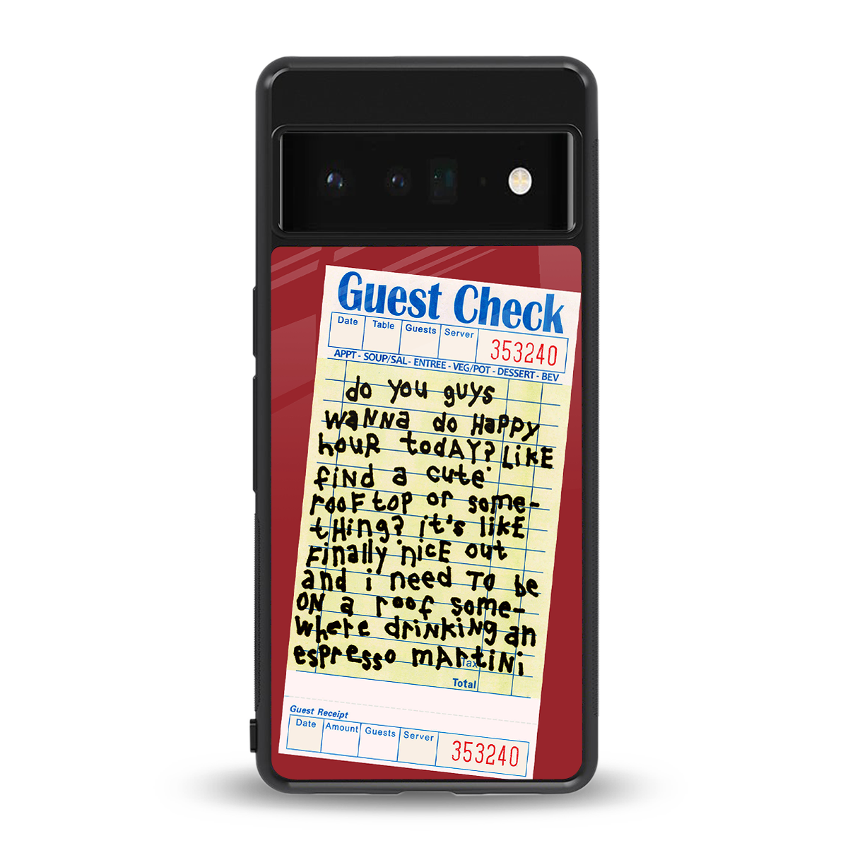 happy hour back phone cover | glass case for google pixel 6 pro