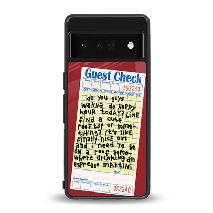 happy hour back phone cover | glass case for google pixel 6 pro