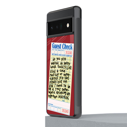 happy hour back phone cover | glass case for google pixel 6 pro