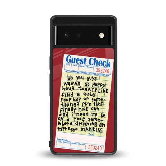 happy hour back phone cover | glass case for google pixel 6