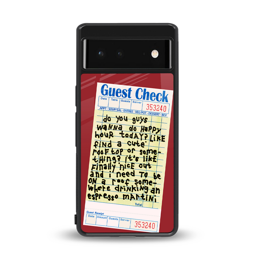 happy hour back phone cover | glass case for Google Pixel 6A