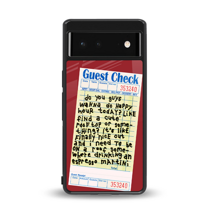 happy hour back phone cover | glass case for Google Pixel 6A