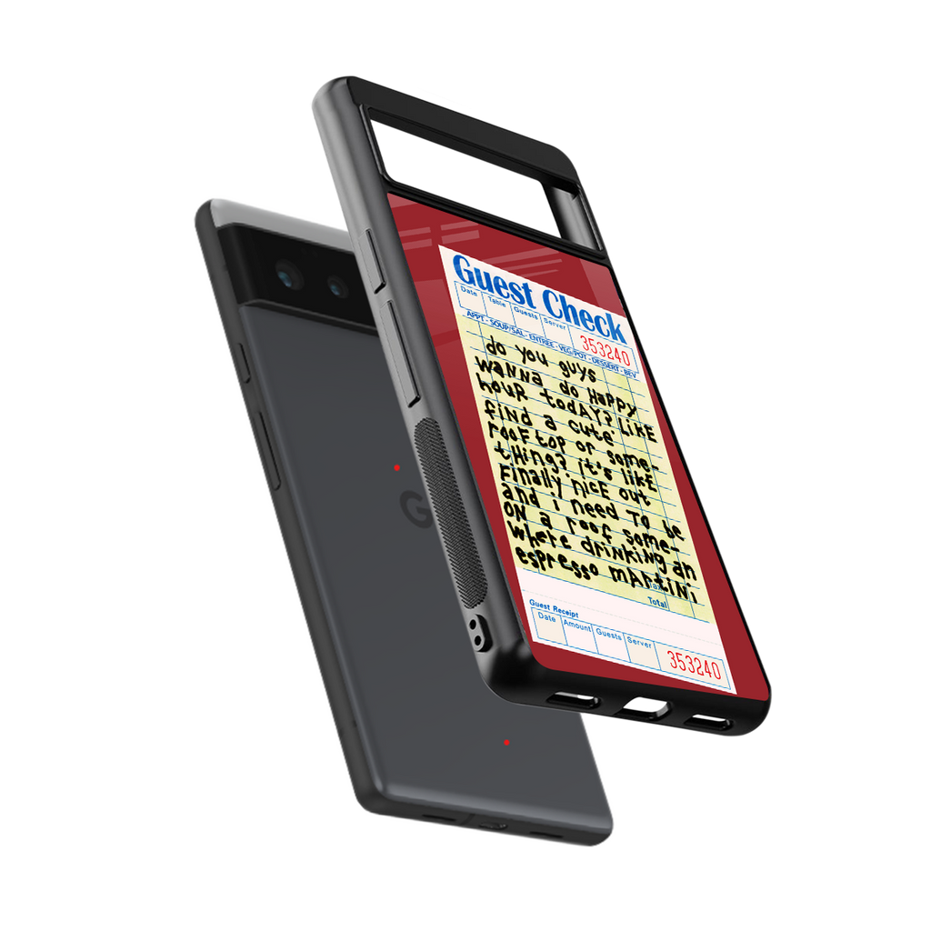 happy hour back phone cover | glass case for google pixel 6