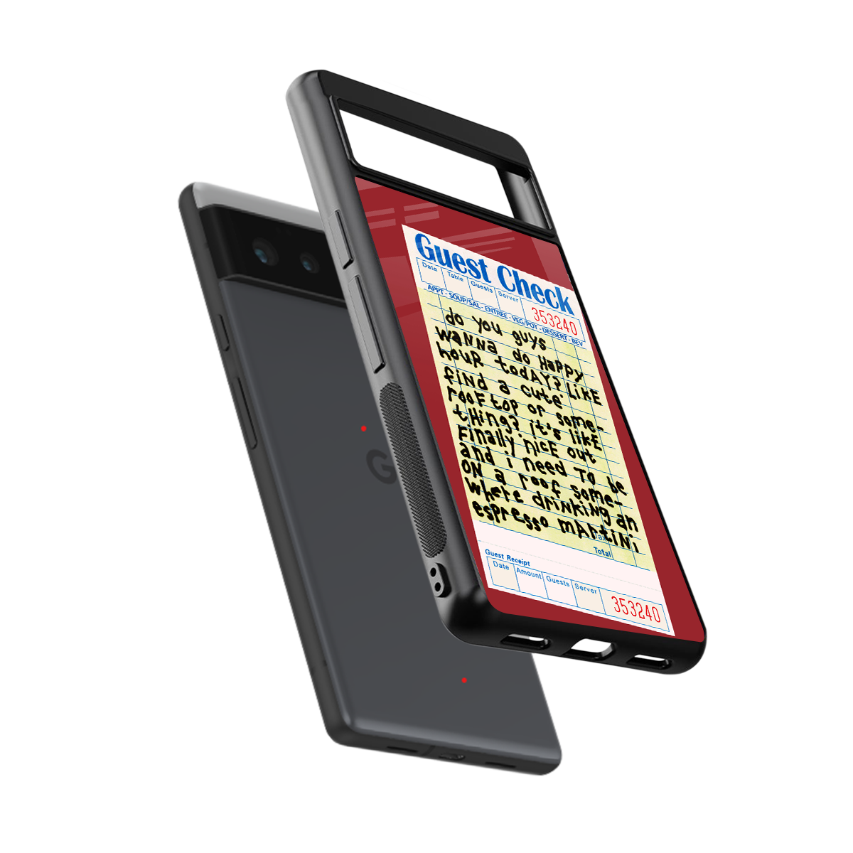 happy hour back phone cover | glass case for Google Pixel 6A