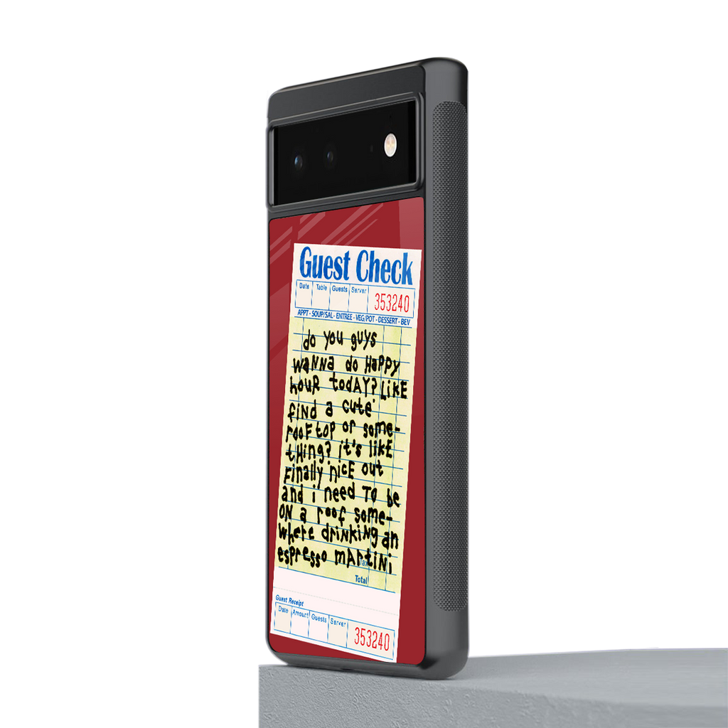 happy hour back phone cover | glass case for Google Pixel 6A