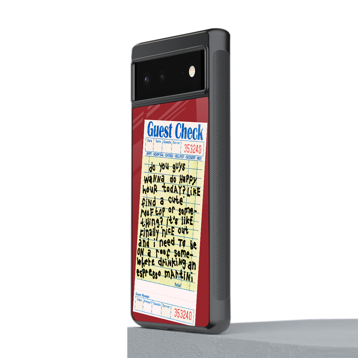 happy hour back phone cover | glass case for Google Pixel 6A