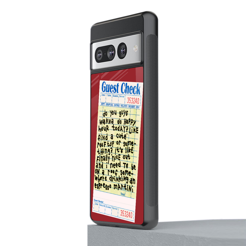 happy hour back phone cover | glass case for google pixel 7 pro