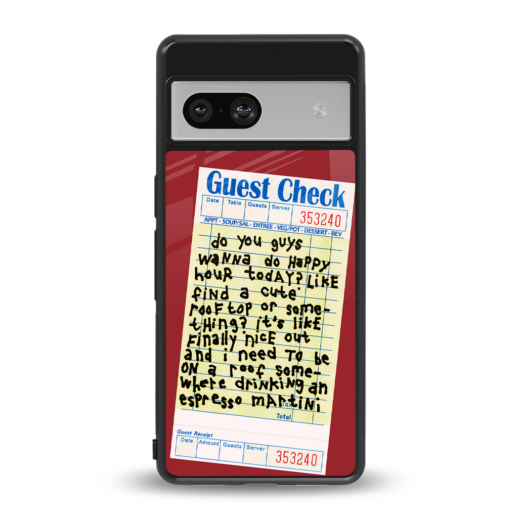happy hour back phone cover | glass case for Google Pixel 7A