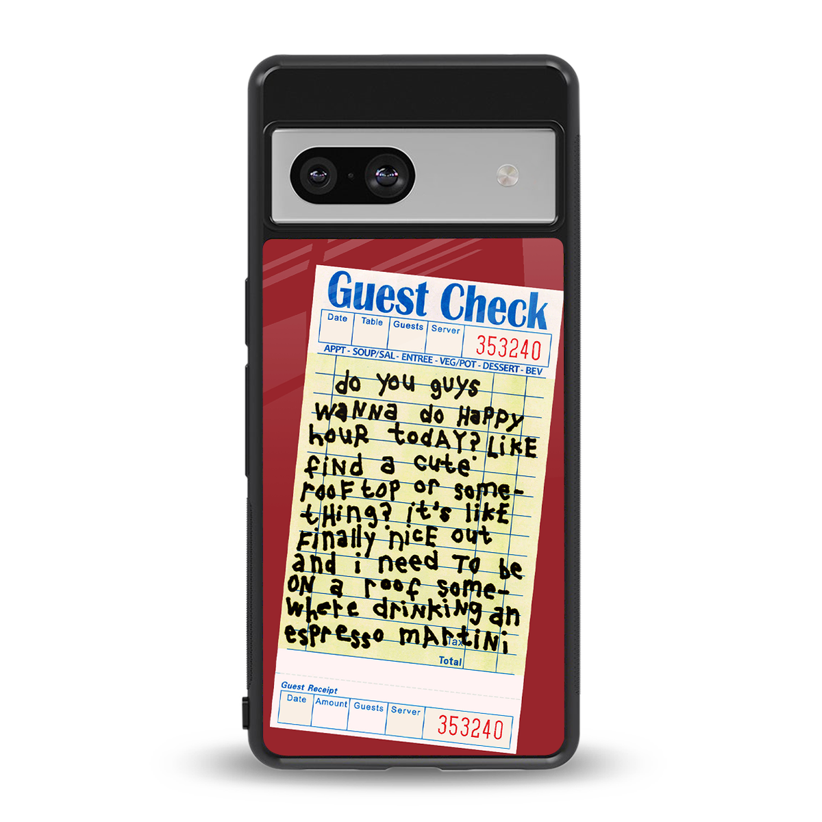 happy hour back phone cover | glass case for Google Pixel 7A