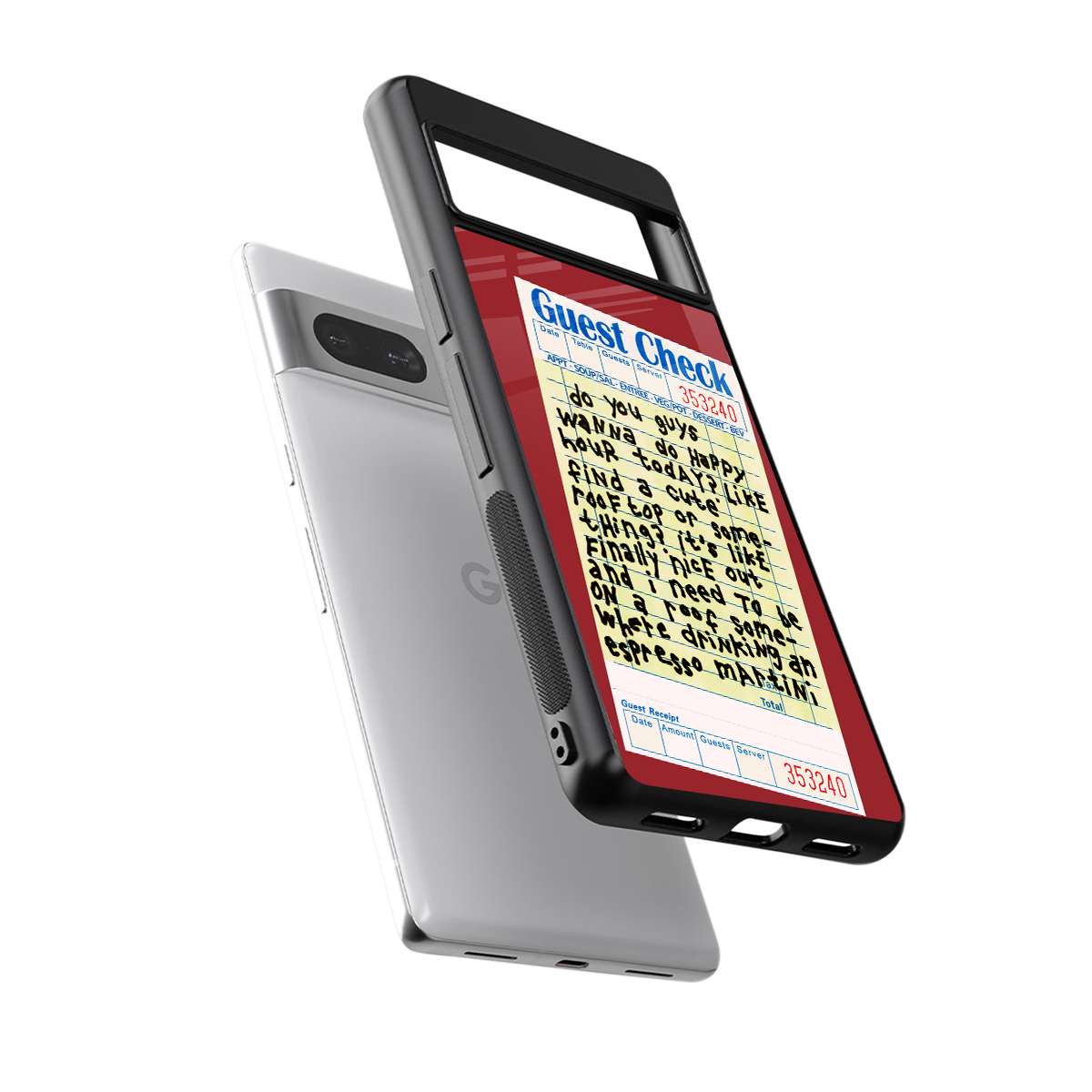 happy hour back phone cover | glass case for Google Pixel 7A