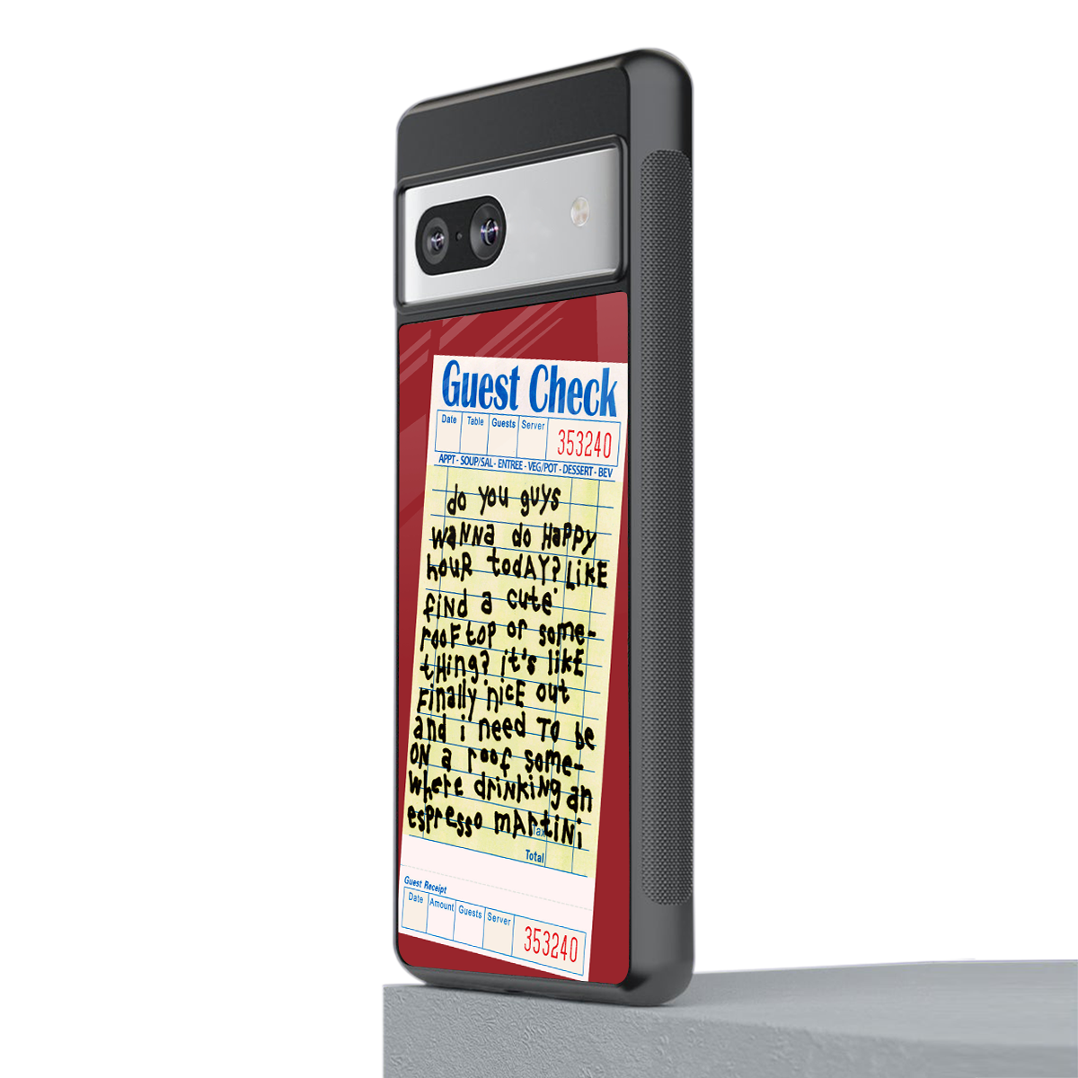 happy hour back phone cover | glass case for Google Pixel 7A