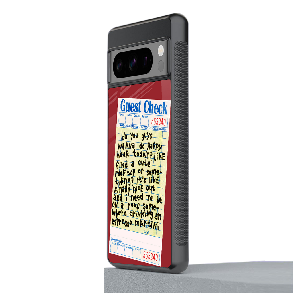 happy hour back phone cover | glass case for google pixel 8 pro