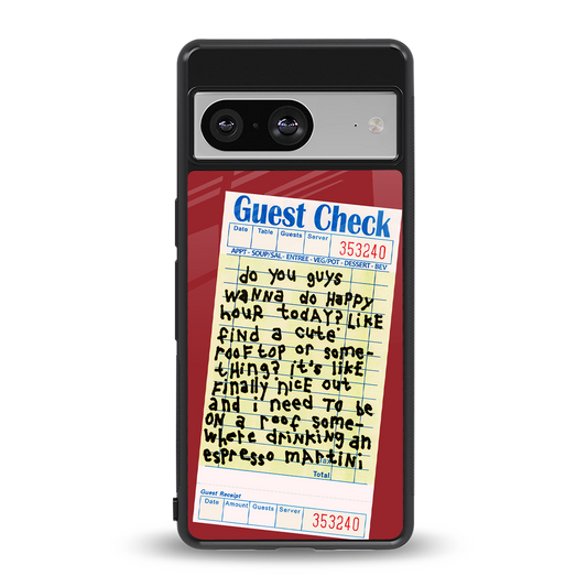 happy hour back phone cover | glass case for Google Pixel 8