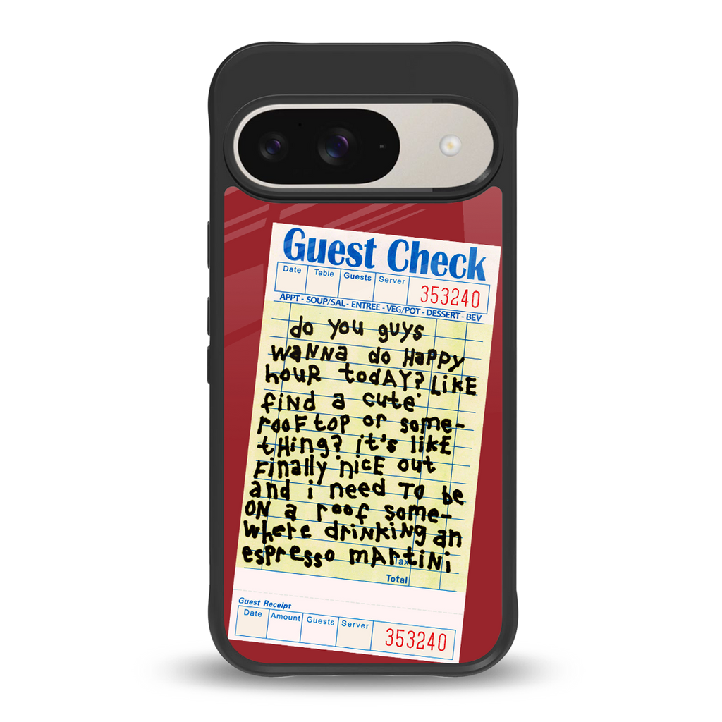 happy hour back phone cover | glass case for google pixel 9