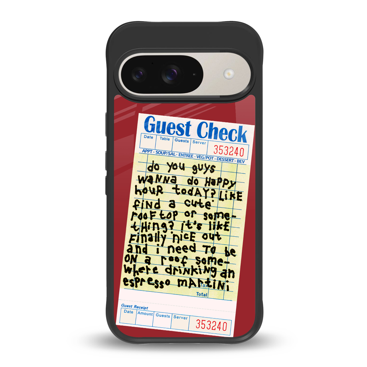 happy hour back phone cover | glass case for google pixel 9