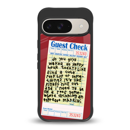 happy hour back phone cover | glass case for google pixel 9