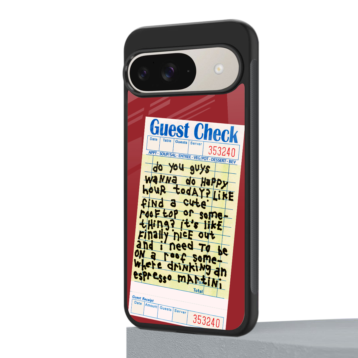 happy hour back phone cover | glass case for google pixel 9