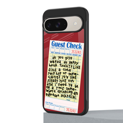 happy hour back phone cover | glass case for google pixel 9