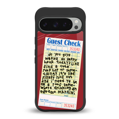 happy hour back phone cover | glass case for google pixel 9 pro