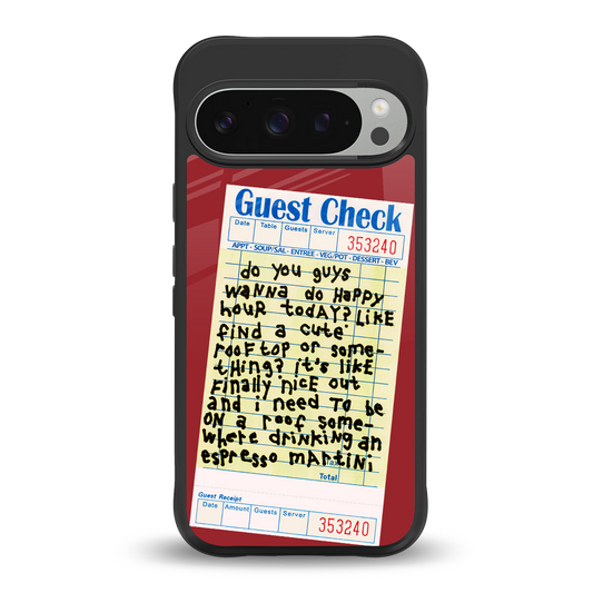 happy hour back phone cover | glass case for google pixel 9 pro xl