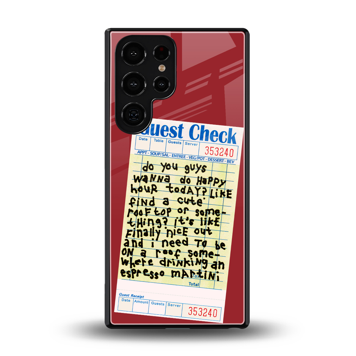 happy hour back phone cover | glass case for samsung galaxy s25 ultra